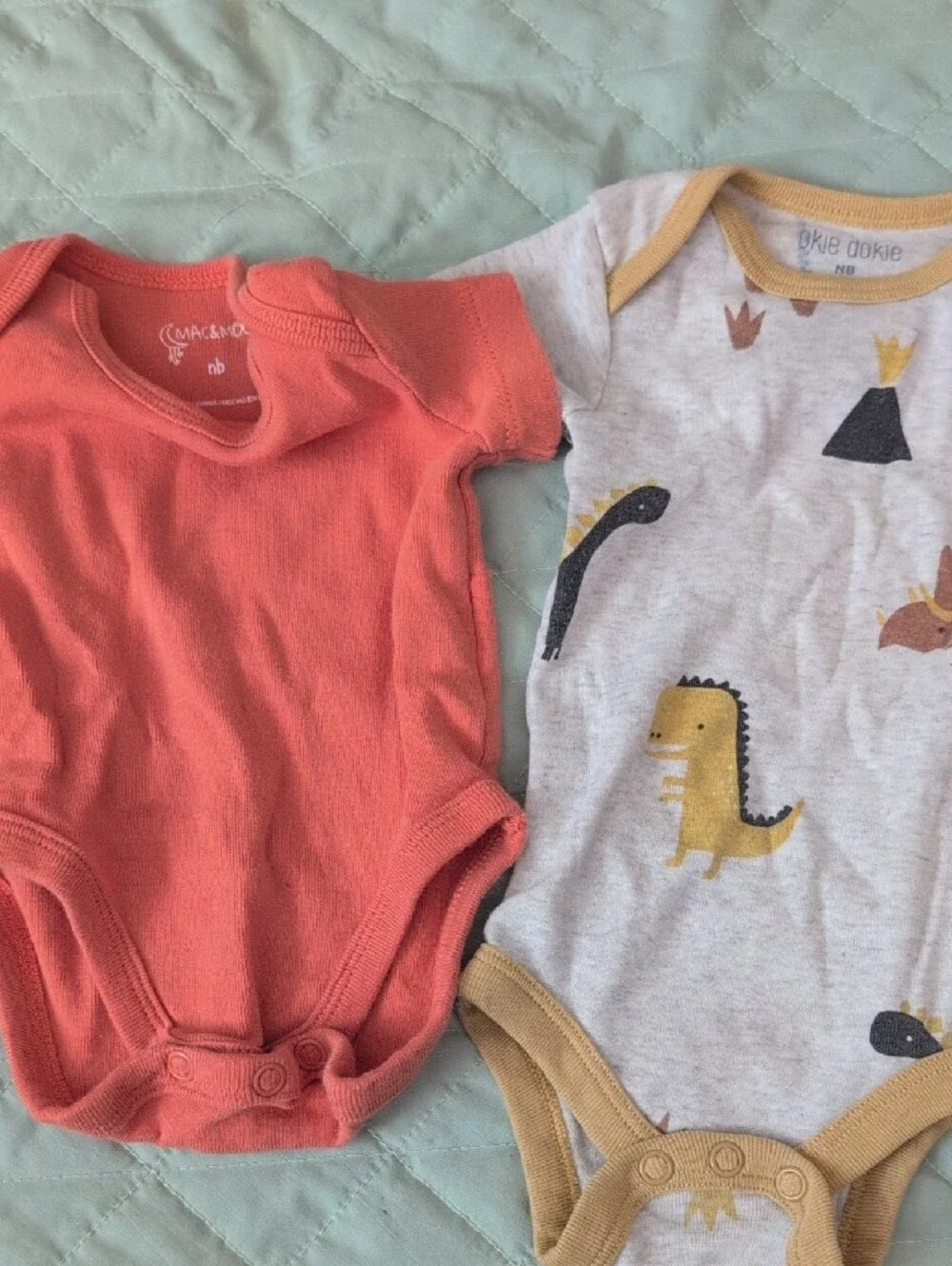 Lot 10 Gerber & Various Baby Onesies In Mix Prints Short & Long Sleeves Newborn